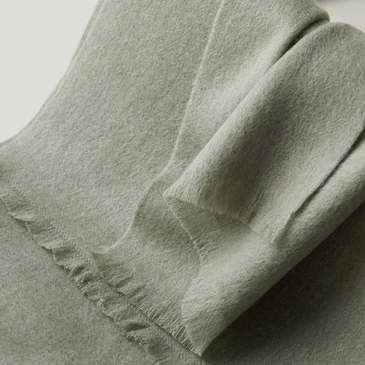Unisex Warm Shawl Simple Solid Color Pure Wool Scarf - image 4