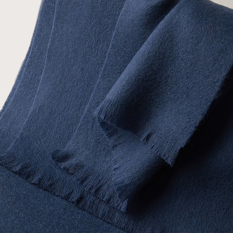 Unisex Warm Shawl Simple Solid Color Pure Wool Scarf - image 1