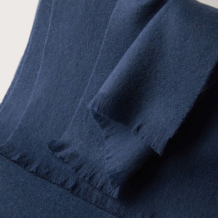 Unisex Warm Shawl Simple Solid Color Pure Wool Scarf - image 1