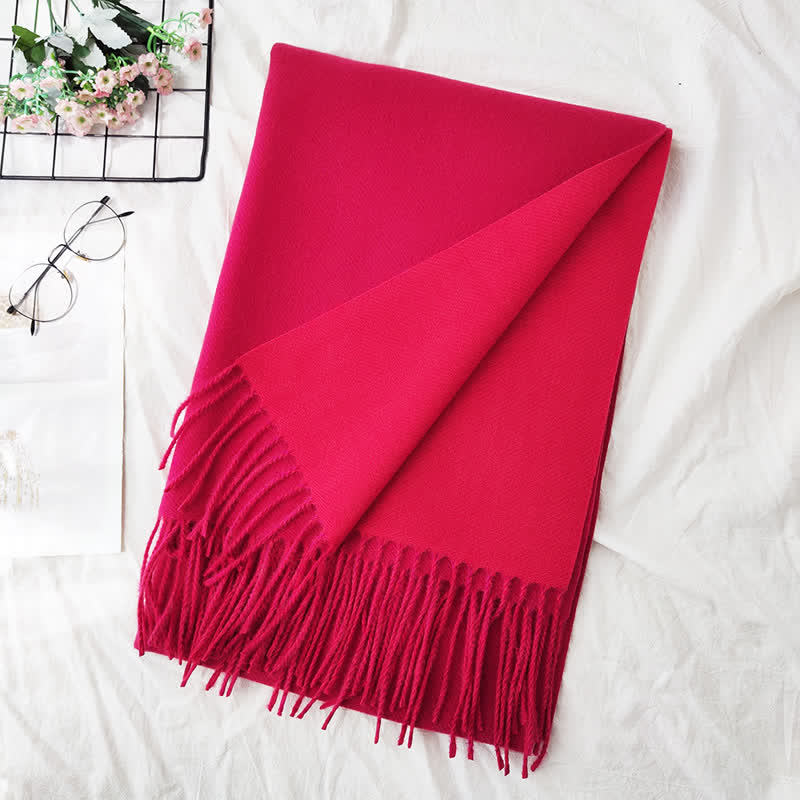 Unisex Double-Sided Two-Color Fashion Scarf - Rose - image 28