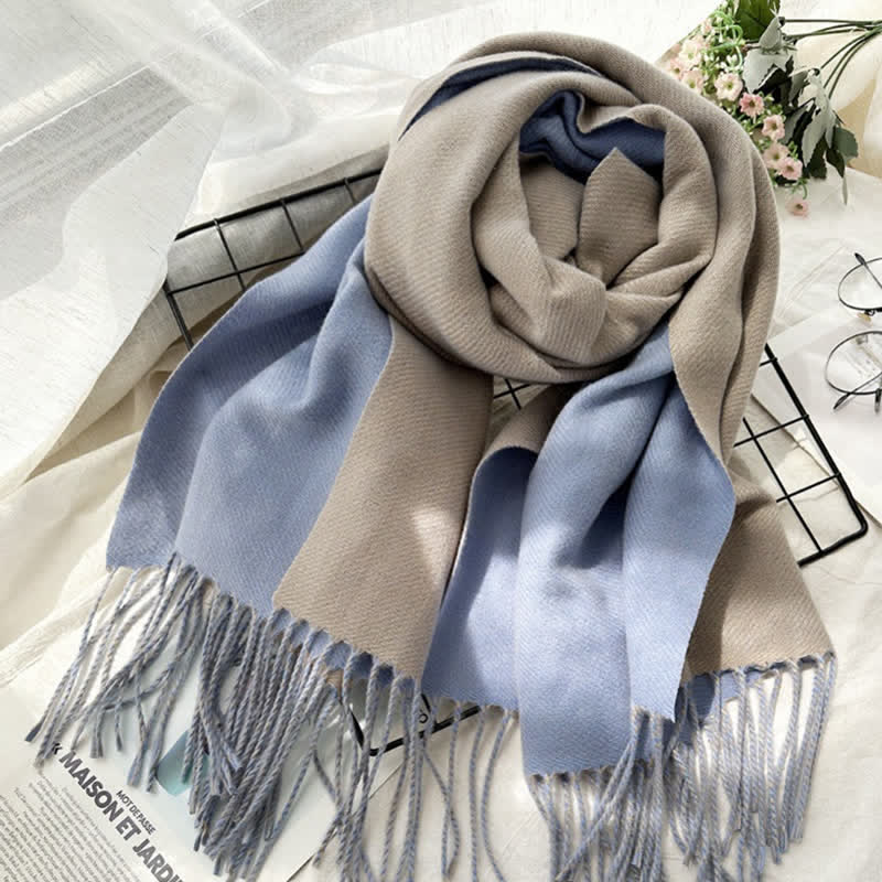 Unisex Double-Sided Two-Color Fashion Scarf - image 4