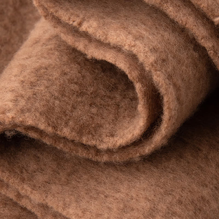 Unisex Thicken Solid Color Fringes Cashmere Scarf - image 4