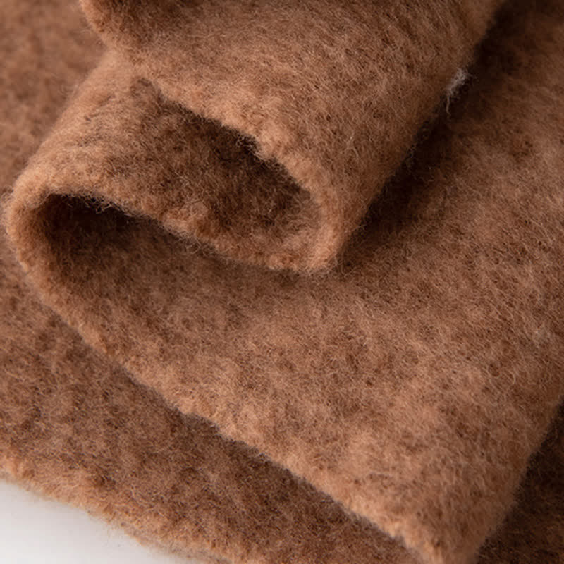 Unisex Thicken Solid Color Fringes Cashmere Scarf - image 5