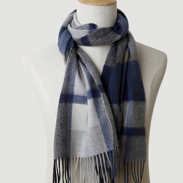 Men's Gentleman Three Colors Matching Plaid Cashmere Scarf - Style #10 - image 28