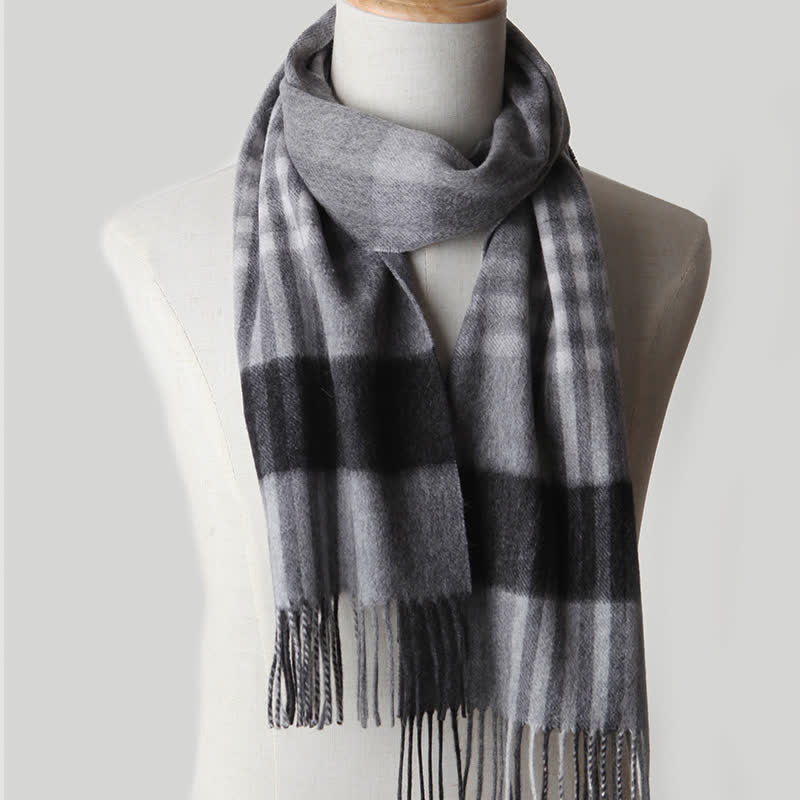 Men's Gentleman Three Colors Matching Plaid Cashmere Scarf - Style #3 - image 7