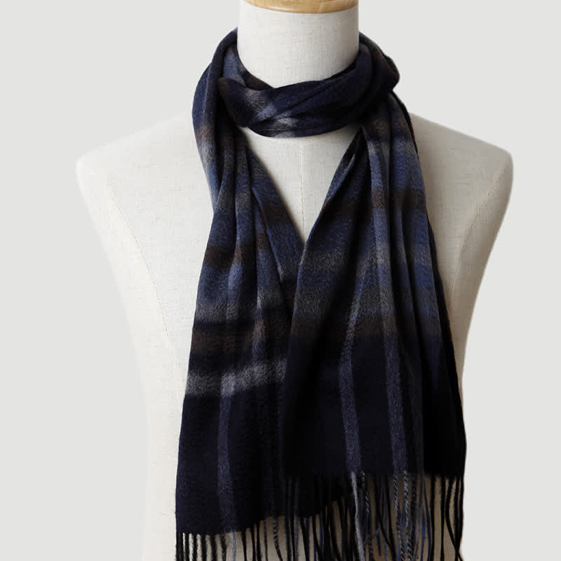 Men's Gentleman Three Colors Matching Plaid Cashmere Scarf - Style #2 - image 4
