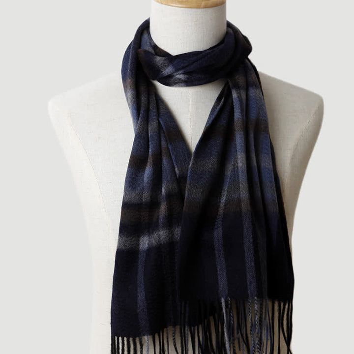 Men's Gentleman Three Colors Matching Plaid Cashmere Scarf - Style #2 - image 4