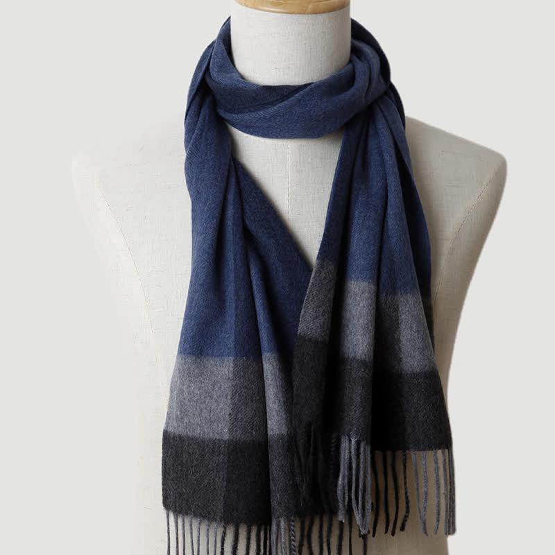 Men's Gentleman Three Colors Matching Plaid Cashmere Scarf - Style #4 - image 10