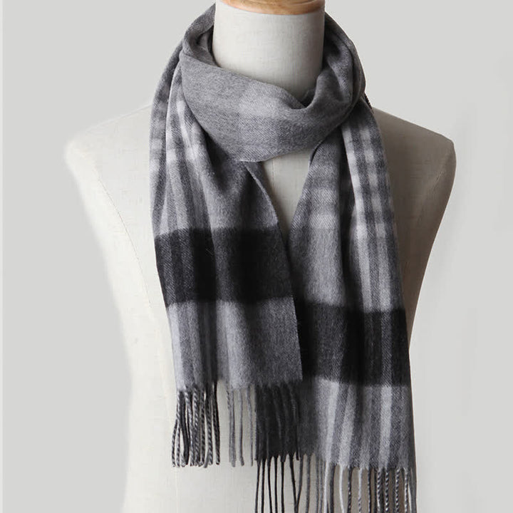 Men's Gentleman Three Colors Matching Plaid Cashmere Scarf - Style #3 - image 7