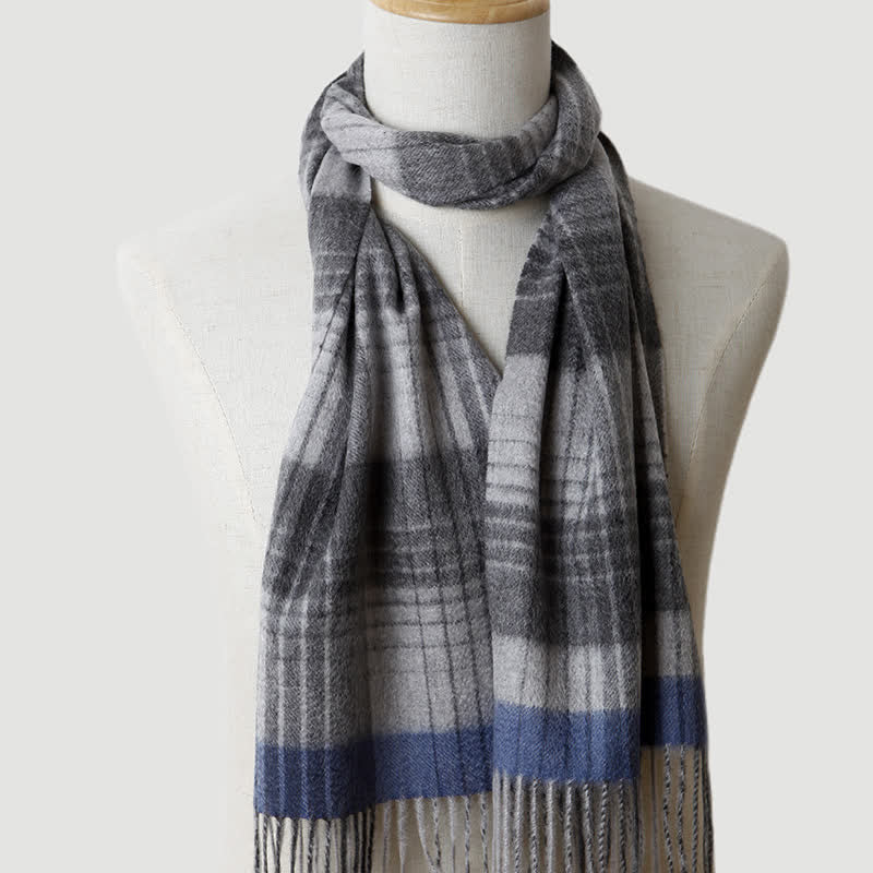 Men's Gentleman Three Colors Matching Plaid Cashmere Scarf - Style #12 - image 34