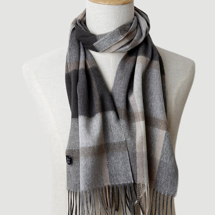 Men's Gentleman Three Colors Matching Plaid Cashmere Scarf - Style #11 - image 31