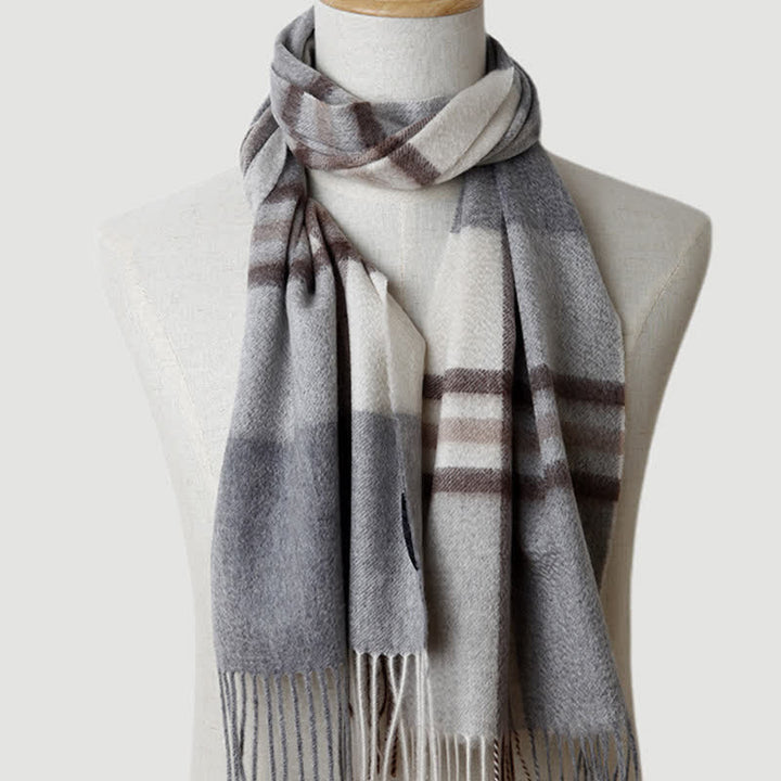 Men's Gentleman Three Colors Matching Plaid Cashmere Scarf - Style #8 - image 22