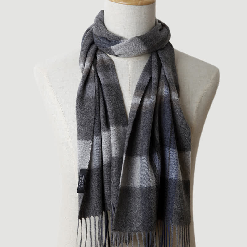 Men's Gentleman Three Colors Matching Plaid Cashmere Scarf - Style #9 - image 25