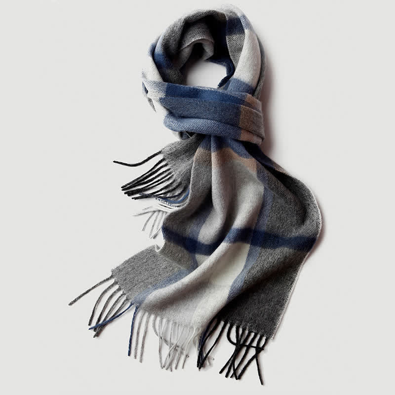 Men's Gentleman Three Colors Matching Plaid Cashmere Scarf - image 29