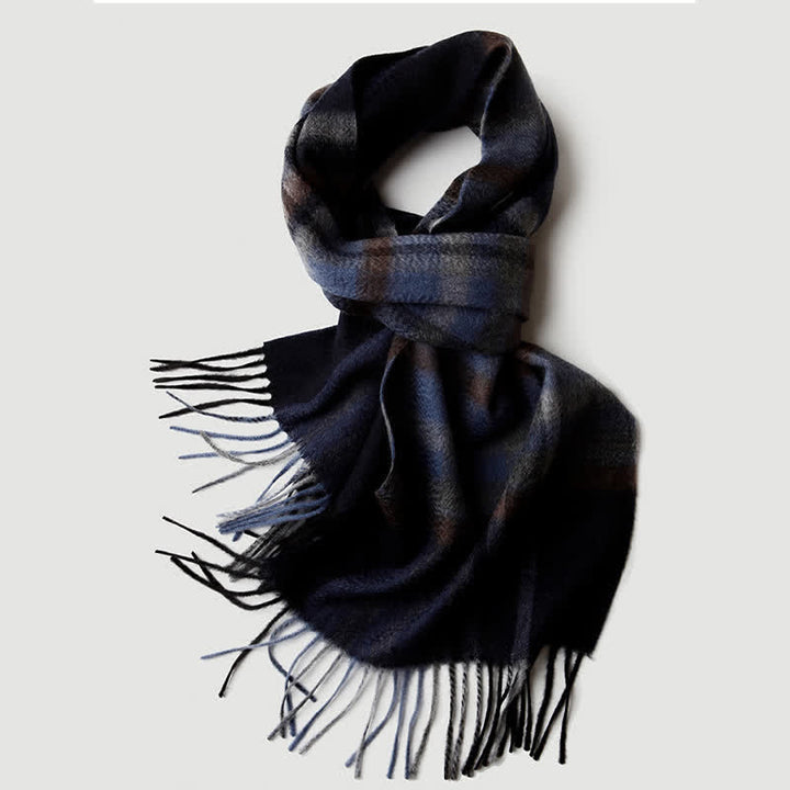 Men's Gentleman Three Colors Matching Plaid Cashmere Scarf - image 5