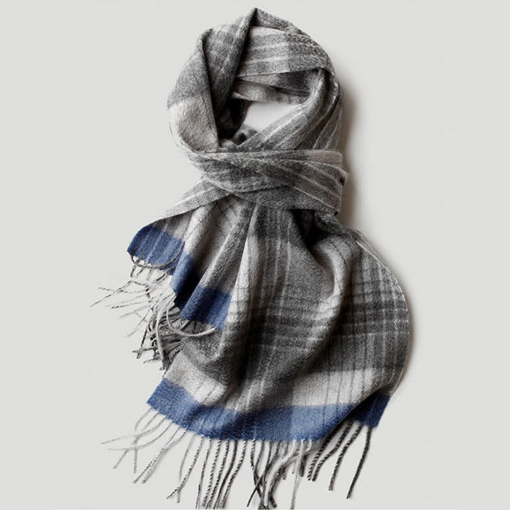 Men's Gentleman Three Colors Matching Plaid Cashmere Scarf - image 35