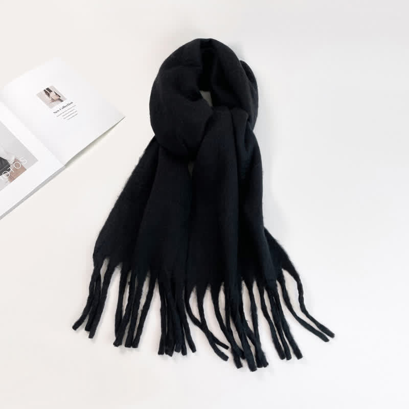 Unisex Thick Solid Color Oversized Warm Chunky Scarf
