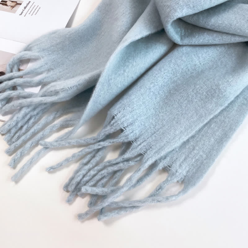 Unisex Thick Solid Color Oversized Warm Chunky Scarf - image 4