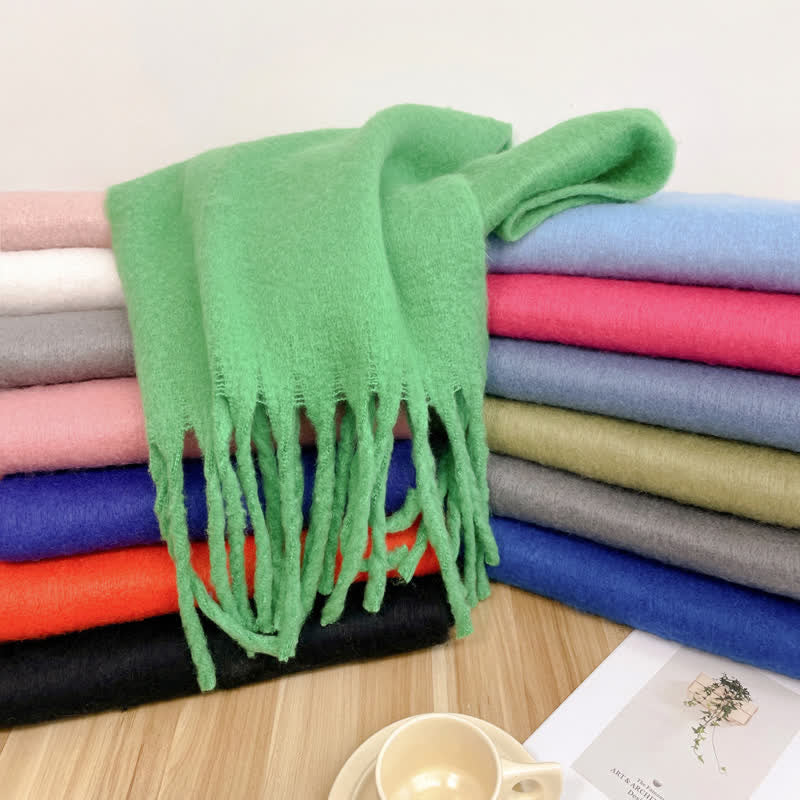Unisex Thick Solid Color Oversized Warm Chunky Scarf - image 1
