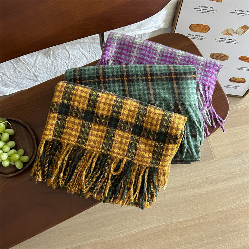 Unisex Generous Plaid Fashion Winter Scarf - image 1