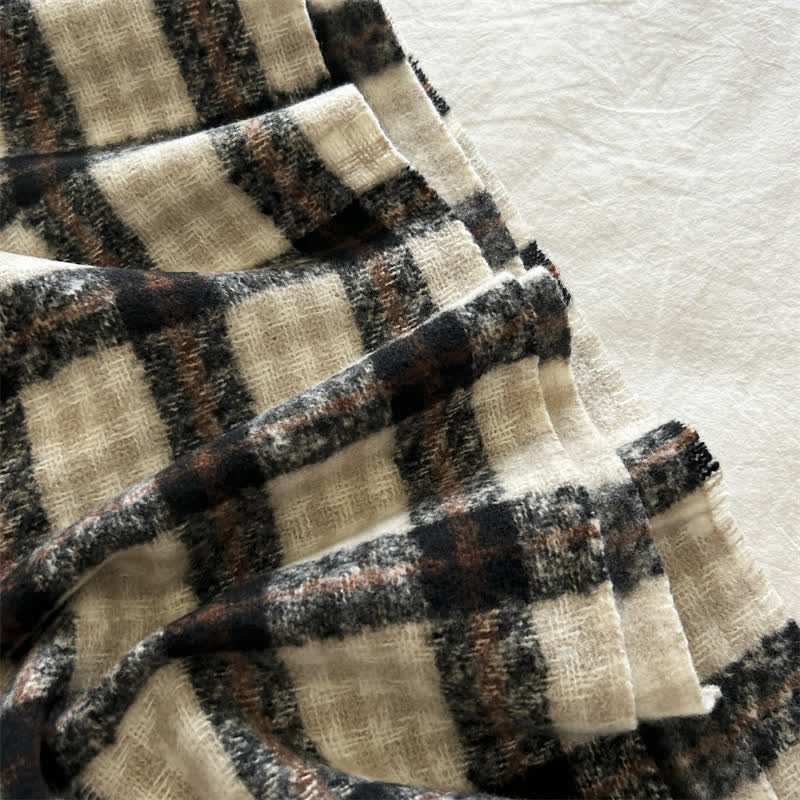 Unisex Generous Plaid Fashion Winter Scarf - image 4