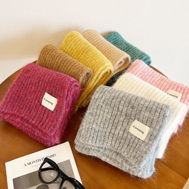 Unisex Cozy Knitted Solid Color Narrow Scarf - image 3