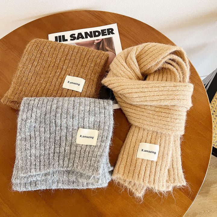 Unisex Cozy Knitted Solid Color Narrow Scarf - image 4