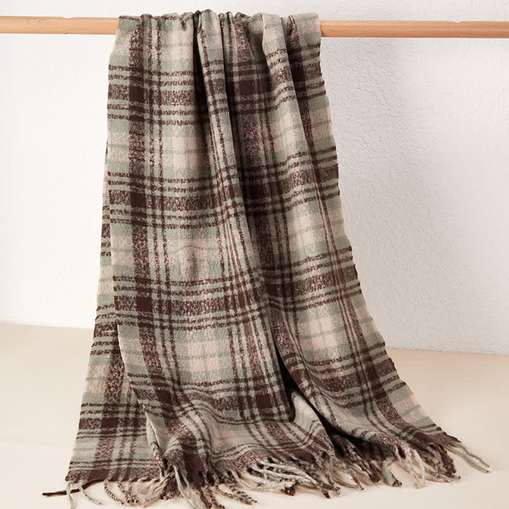 Unisex Luxury British Style Plaid Pattern Tassle Scarf - Style #7 - image 12