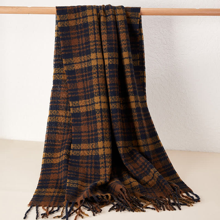 Unisex Luxury British Style Plaid Pattern Tassle Scarf - Style #5 - image 10