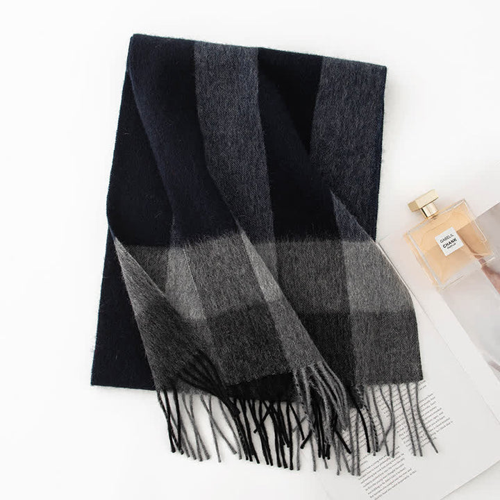 Unisex Color Blocking Plaid Cashmere Scarf - Style #20 - image 25