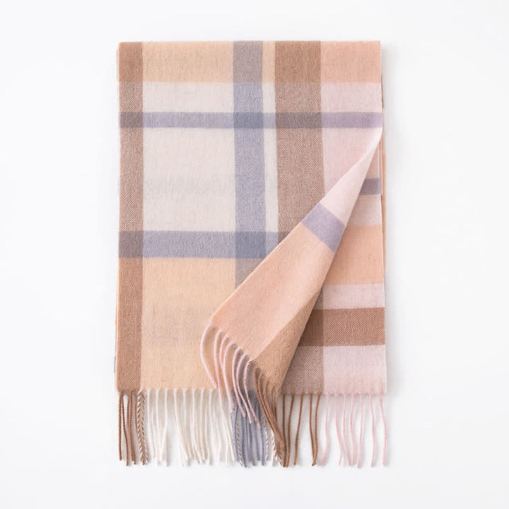 Unisex Color Blocking Plaid Cashmere Scarf - Style #17 - image 22