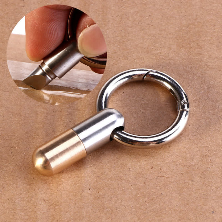Mini Capsule Pocket Unpacking Cutter Keychain