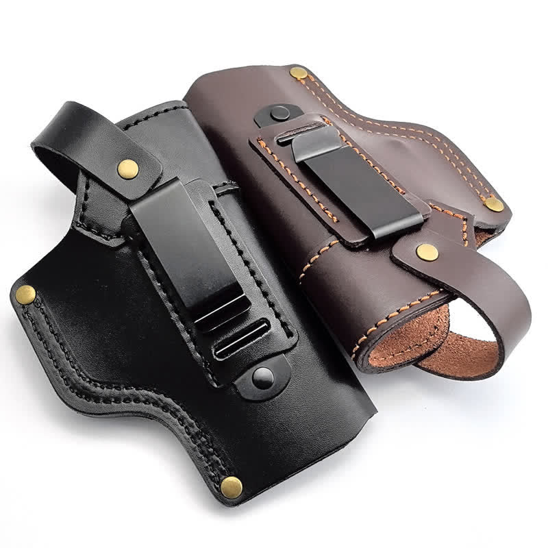 Lion Rivet Leather Holster With Retention Strap Belt Bag - image 1