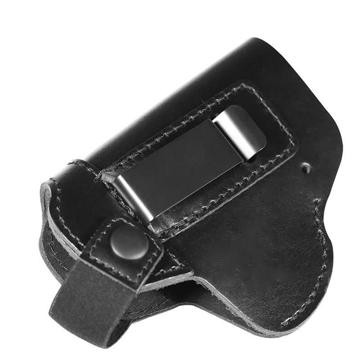 Leather Holster Belt Clip With Retention Strap Belt Bag - Black - image 7