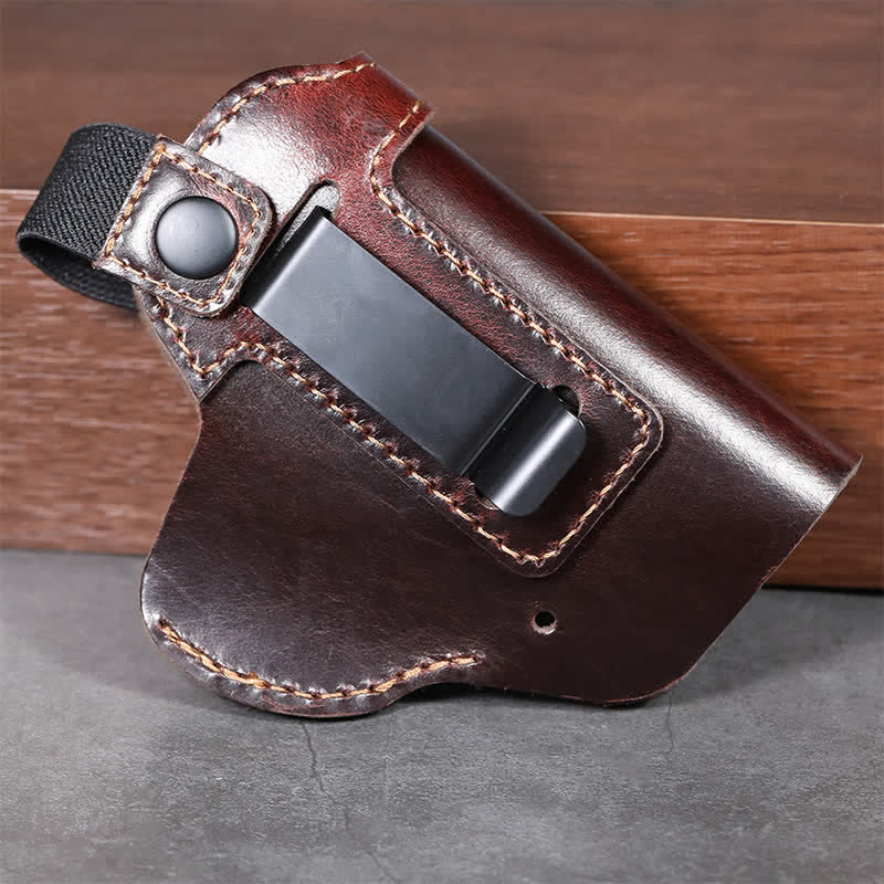 Leather Holster Belt Clip With Retention Strap Belt Bag - image 1