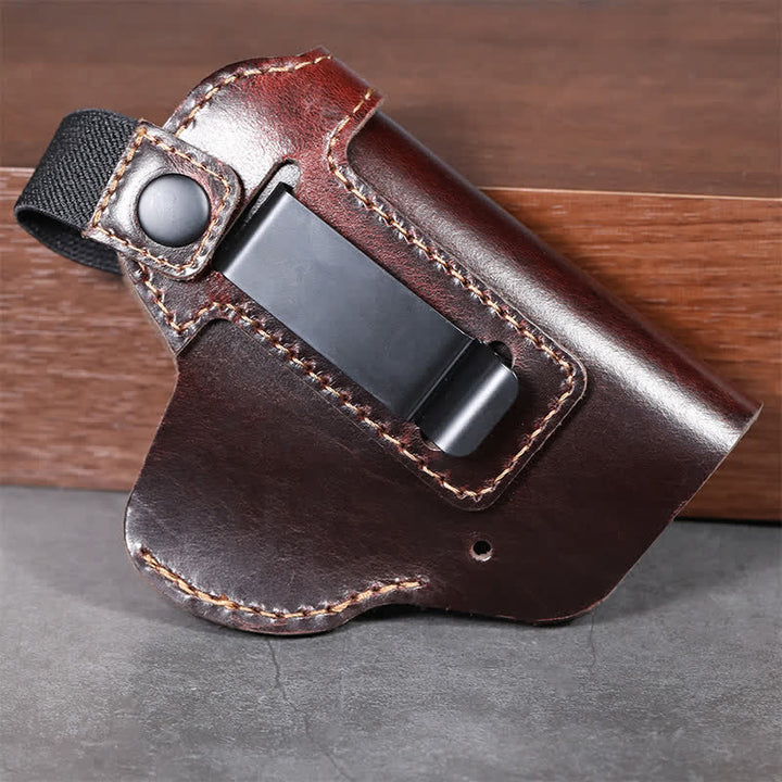 Leather Holster Belt Clip With Retention Strap Belt Bag - image 1