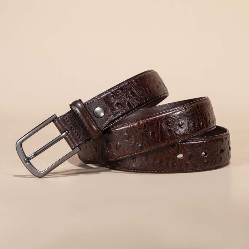 Exotic Crocodile Pattern Alligator Leather Belt - Coffee - 44 - image 7
