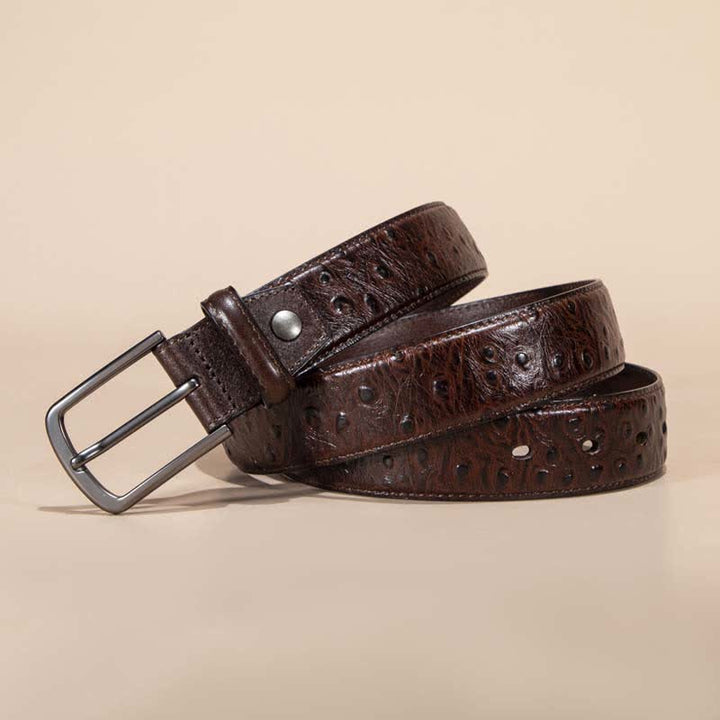 Exotic Crocodile Pattern Alligator Leather Belt - Coffee - 44 - image 7
