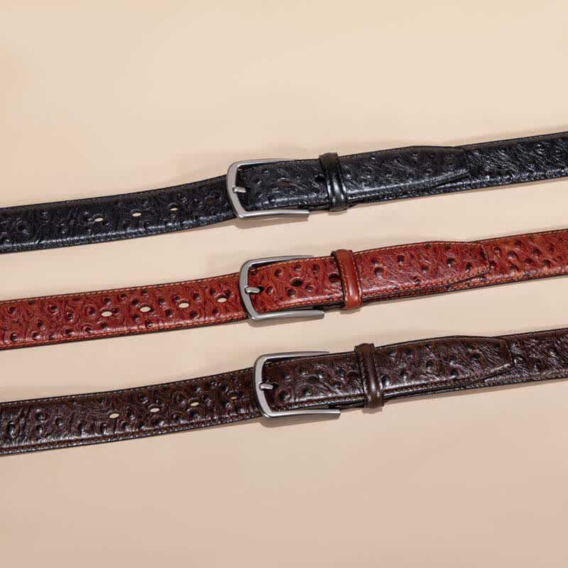 Exotic Crocodile Pattern Alligator Leather Belt - image 1