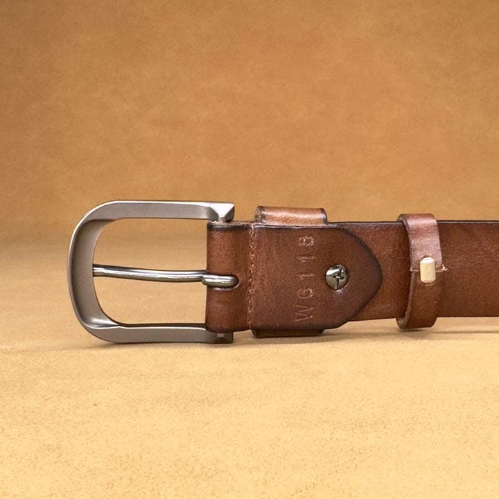 Ancient Pure Color Punk Metal Rivet Leather Belt - image 6