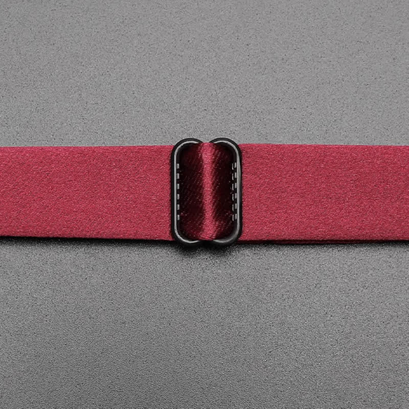 Men's Burgundy Metal Leaves Embellishment Bow Tie - image 7