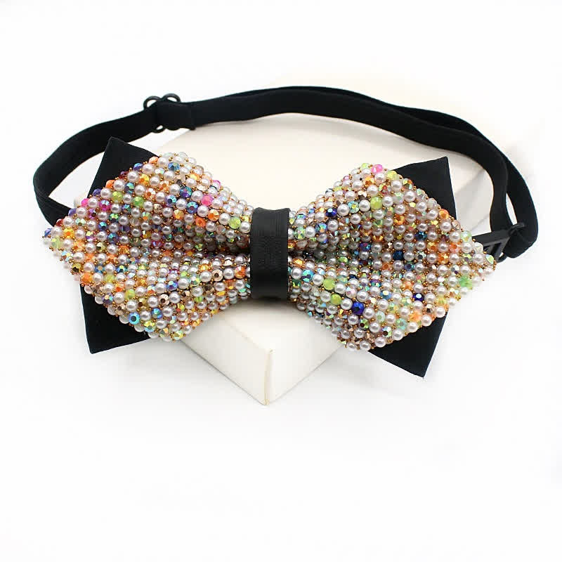 Men's Multi-Colored Faux Pearls Party Bow Tie - Style #2 - image 1