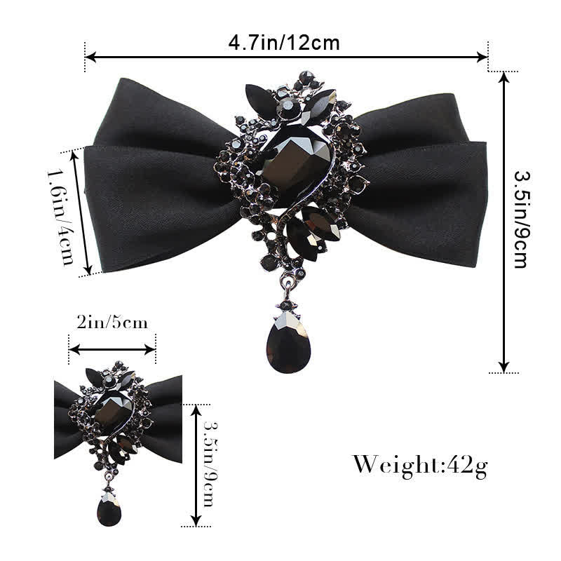Men's Dangle Crystal Applique Ornament Bow Tie - image 5