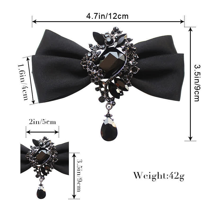 Men's Dangle Crystal Applique Ornament Bow Tie - image 5