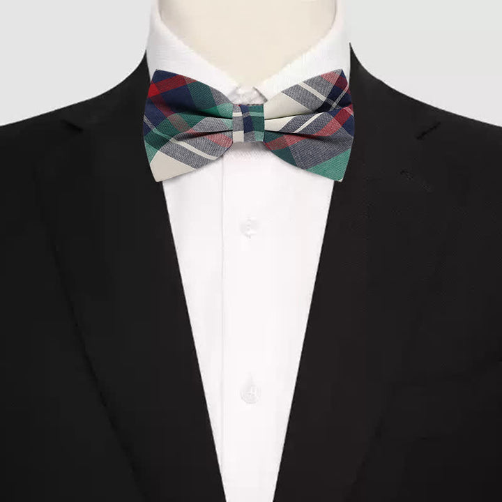Men's Checked Cotton Multicolor Pattern Bow Tie - image 0
