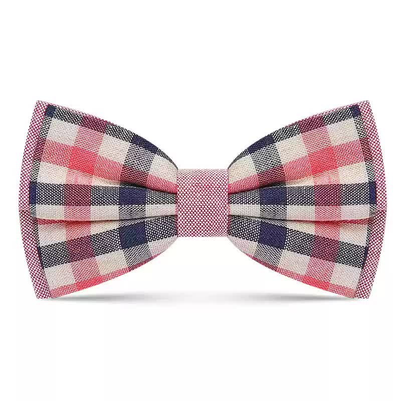 Men's Simply Classy Plaid Pattern Bow Tie - Pink - image 1