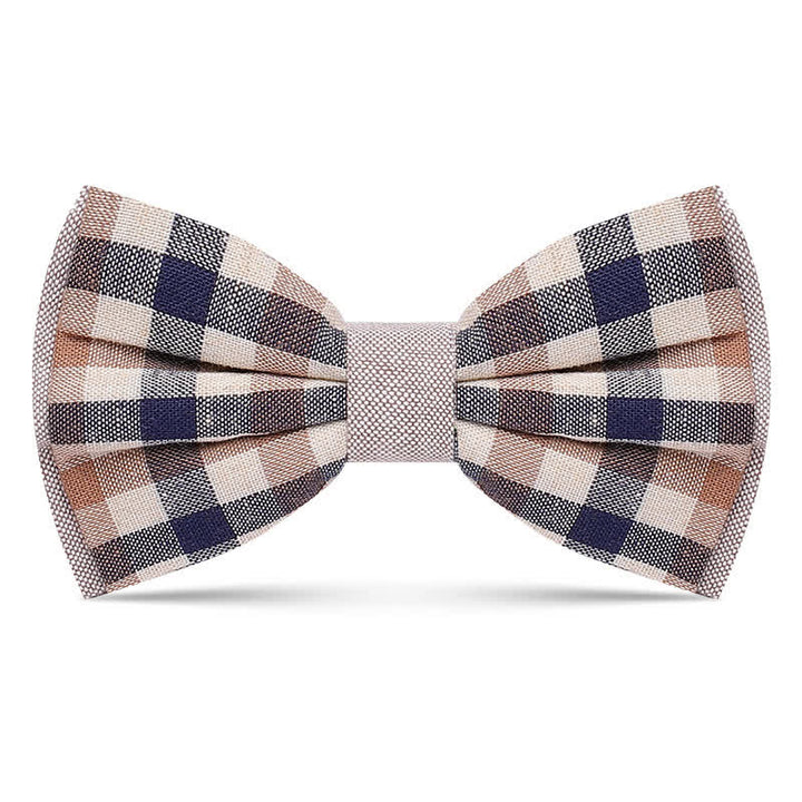 Men's Simply Classy Plaid Pattern Bow Tie - Khaki - image 3