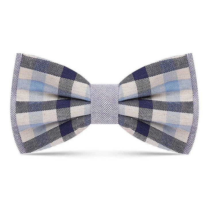 Men's Simply Classy Plaid Pattern Bow Tie - Blue - image 2