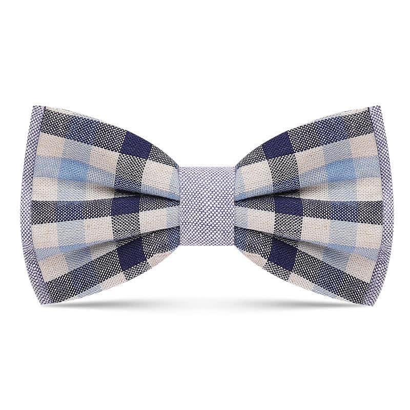 Men's Simply Classy Plaid Pattern Bow Tie - Blue - image 2