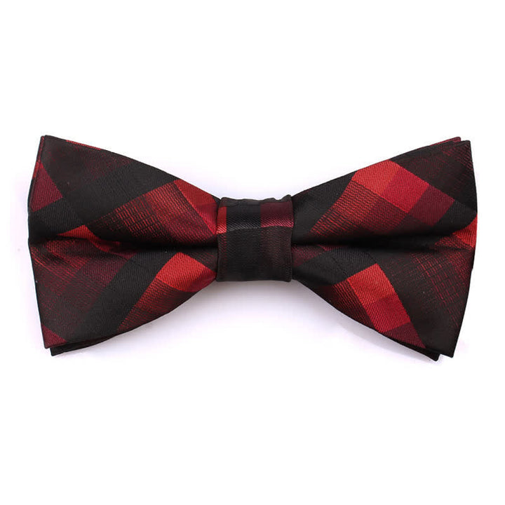Men's Fashion Casual Modern Checked Narrow Necktie - Red - Bow Tie - image 1
